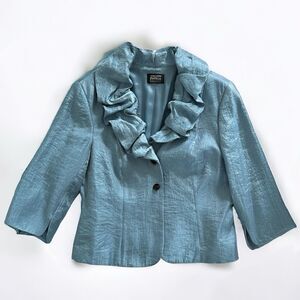 Adrianna Papell Evening Essentials Bolero 3/4 Sleeve Jacket Blue